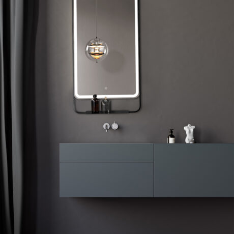 Curved Edge Black LED Mirror